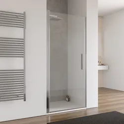 Box doccia nicchia 95 cm battente con vetro temperato opaco e profilo cromo - Nilo