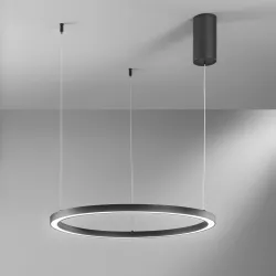 Lampada a sospensione 150x60 cm in alluminio nero goffrato