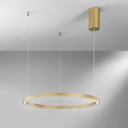 Lampada a sospensione 150x60 cm in alluminio oro goffrato