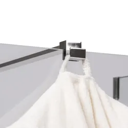 Braccio walk-in 100 cm acciaio con gancio appendino e sezione quadrata cromo