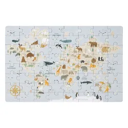 Puzzle per bambini 42x27 cm cartina geografica celeste con 64 pezzi - Kids
