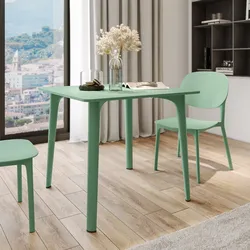 Tavolo 80x80 cm in polipropilene verde giada - Qalis