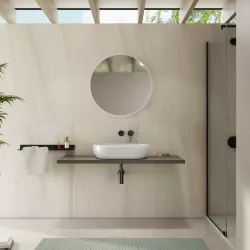 Mensolone bagno 3,8 h sospeso 120 cm in legno bronzo - Plain