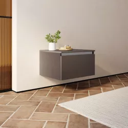 Cassettone bagno sospeso 50 cm in legno bronzo - Plain