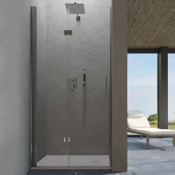 Box doccia nicchia 90 cm a soffietto in cristallo anticalcare trasparente 195h - Tempo Evo