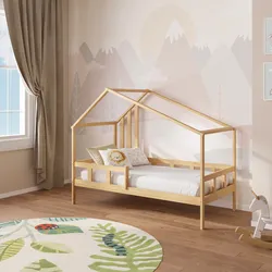 Letto per bambini 90x190 cm in legno naturale - Lollipop