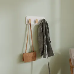 Appendibiti da parete per bambini in legno naturale e bianco con 3 ganci - Lollipop