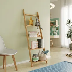 Libreria per bambini 55x160h cm in legno naturale con 5 ripiani - Lollipop