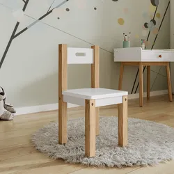 Sedia per bambini in legno naturale e bianco - Lollipop