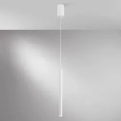 Lampada sospesa 200x2,5 cm in metallo bianco spazzolato