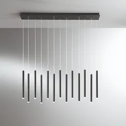 Lampada sospesa multipla 200x107,5 in metallo nero spazzolato