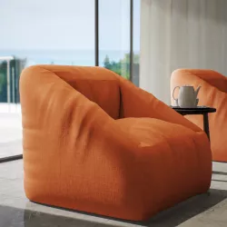 Poltrona pouf in tessuto olefin terracotta - Baku