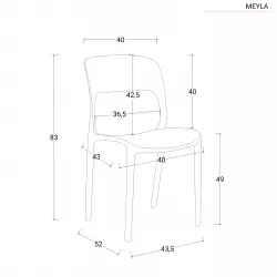 KITTAVOLO2 - KIT TAVOLO CM 80X75 H.CM 72 + 4 SEDIE IMPILABILI