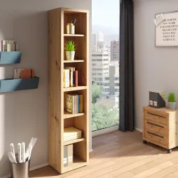 Farini Libreria grigia per camera da letto, 5 ripiani, libreria da ufficio,  altezza 152 cm, moderna libreria in legno per soggiorno, 5 ripiani, libreria  Manga libreria libreria : : Casa e cucina