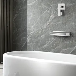 Bocca di erogazione vasca a cascata 30 cm in acciaio inox cromato