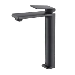 Miscelatore lavabo nero opaco con canna lunga - Suva