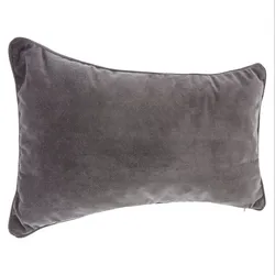 Cuscino 30x50 cm sfoderabile in tessuto grigio scuro - Wynter