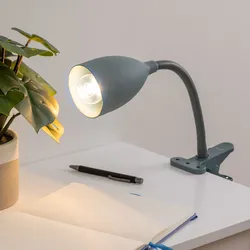 Lampada da tavolo 43 h cm regolabile con morsetto in metallo verde - Jillian