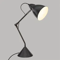Lampada d'appoggio 62 h cm in metallo nero con snodo