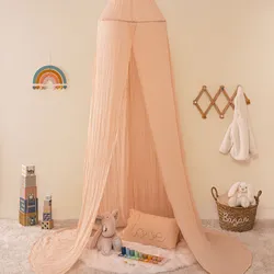Tenda baldacchino 350h cm in cotone naturale rosa - Kids