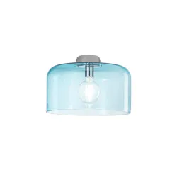 Plafoniera da interno Ø 35 cm in vetro soffiato blu lucido