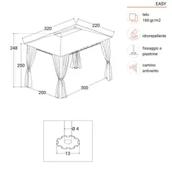 DEGHI GAZEBO Gazebo 3X2 M Con Tende E Zanzariere - Elite | Zona D'Ombra ~  Senigallia Skating