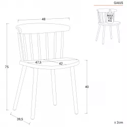 Set 4 sedie impilabili da giardino in polipropilene tortora - Gaius