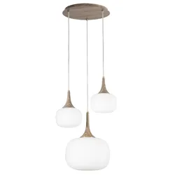 Lampada sospesa multipla 150x39 cm in metallo con diffusore in vetro opale bianco