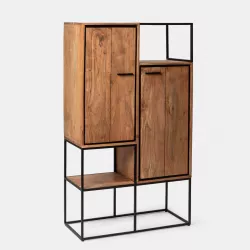 Mobile contenitore 90x155h cm con 2 ante in legno di acacia - Freia Acacia