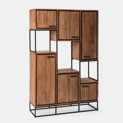Mobile contenitore 1118x180h cm con 6 ante in legno di acacia - Freia Acacia