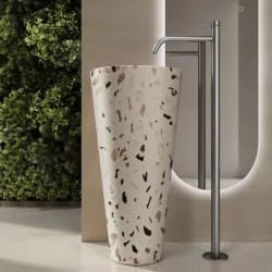 Lavabo freestanding 45x90h cm bianco in battuto di terrazzo dalmazia - Marks