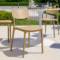 Sedia da giardino impilabile in polipropilene beige - Istria