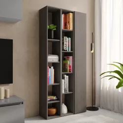 Libreria 84x186h cm 3 elementi lava con vani a giorno e anta - Clary