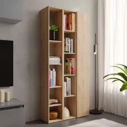 Libreria 84x186h cm 3 elementi cadiz con vani a giorno e anta - Clary