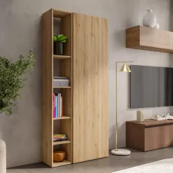 Libreria 83x186h cm 2 elementi cadiz con vani a giorno e anta - Clary