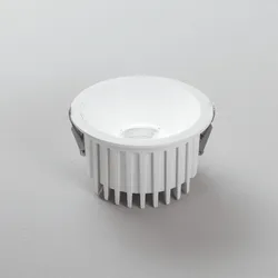 Faretto da incasso con diametro 13,5 cm in alluminio bianco satinato