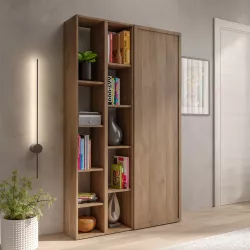 Libreria 111x186h cm 3 elementi mercure con vani a giorno e anta con cornice - Clary