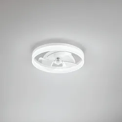 Plafoniera 50x11,5 cm in alluminio bianco con ventilatore