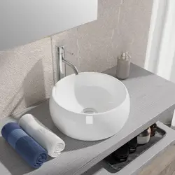 Bacinella design 40 cm lavabo d'appoggio tondo in ceramica