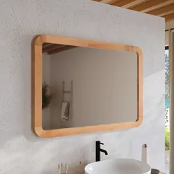 Specchio 120 x 80cm con cornice in teak naturale