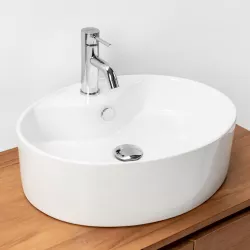 BACINELLA BAGNO OVALE IN PLASTICA CM 55X42X20 H - LT 24 COLORE BIANCO