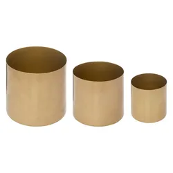 Set 3 vasi da interno di diversa dimensione in acciaio oro