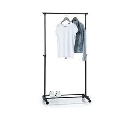 Appendiabiti regolabile 160h cm in acciaio nero con ruote