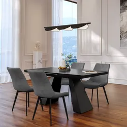 Tavolo Allungabile ALMOR Con Piano Effetto Marmo Nero E Gambe In Metallo – 130-190x80 Cm, Allungamento Girevole
