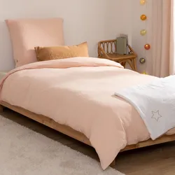 Set copripiumino 140x200 cm con federa in cotone rosa - Timothy Kids