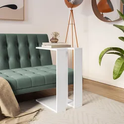 Tavolino 30x57h cm bianco con base portaoggetti - Azerg