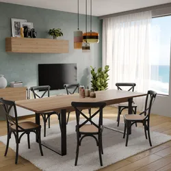 Tavolo allungabile 180-240x91 cm top 30 mm in rovere artisan e gambe in metallo - Skye living