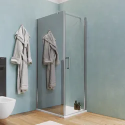 Box doccia 80X70 cm lato fisso specchiato con battente e profilo cromo 200h - Artego Duo
