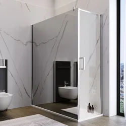 Box doccia 170X70 cm lato fisso specchiato con battente e profilo cromo 200h - Artego Duo
