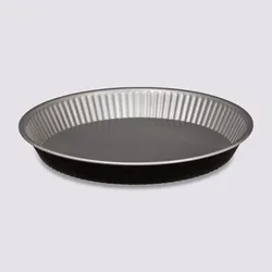Tortiera rotonda 28 cm in metallo cromo e nero